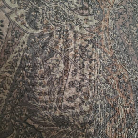 Asos Brown Bell Sleeve V Neck Suede Tie Damask Tunic Small - Picture 4 of 9